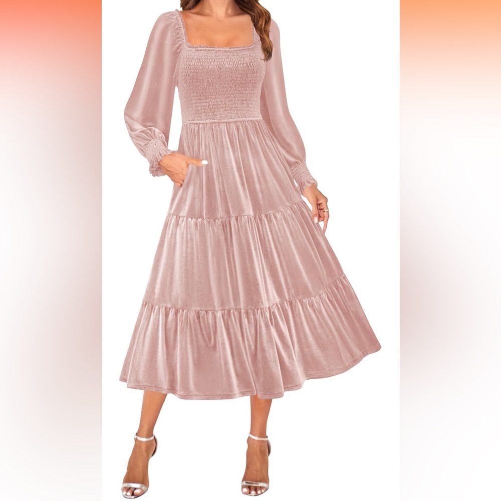 Elegant Pink Midi Dress